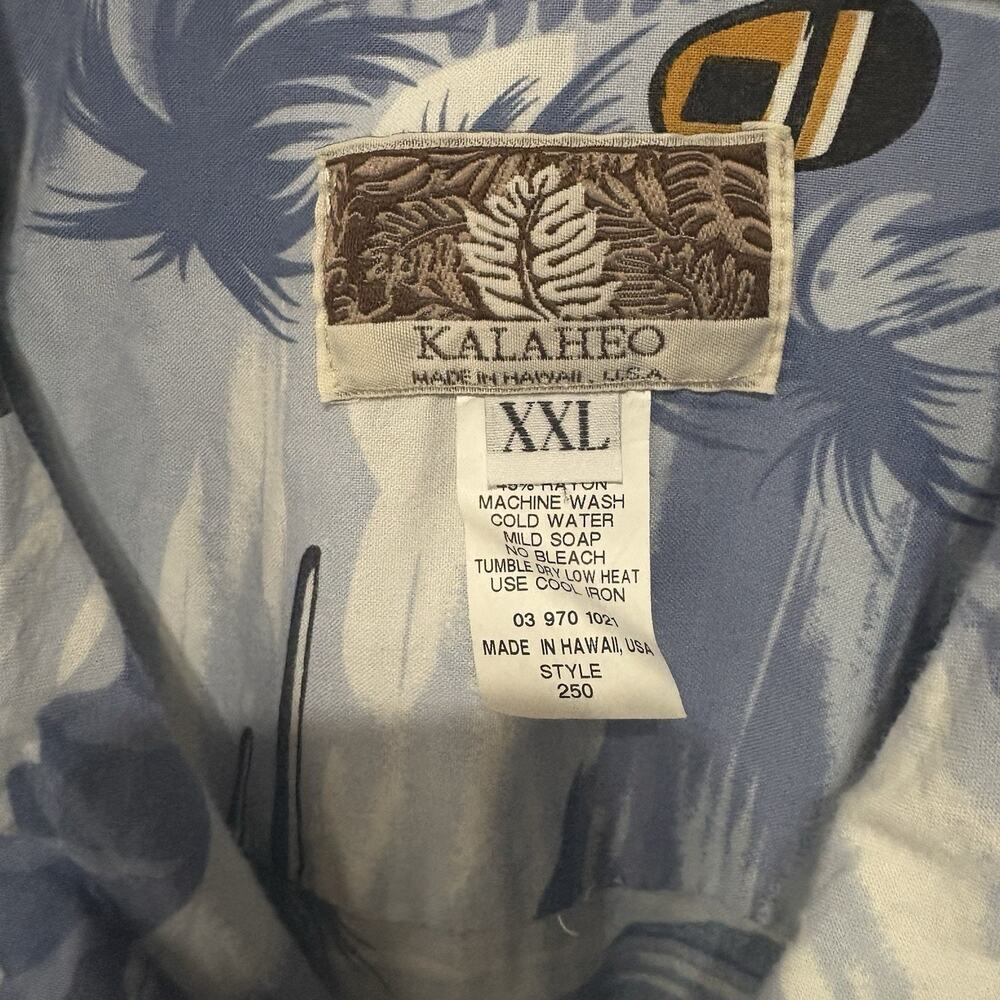 Kalaheo Shirt Mens 2XL Blue WWII Fighter Planes Military Made in‎ USA Vtg - Picture 4 of 7
